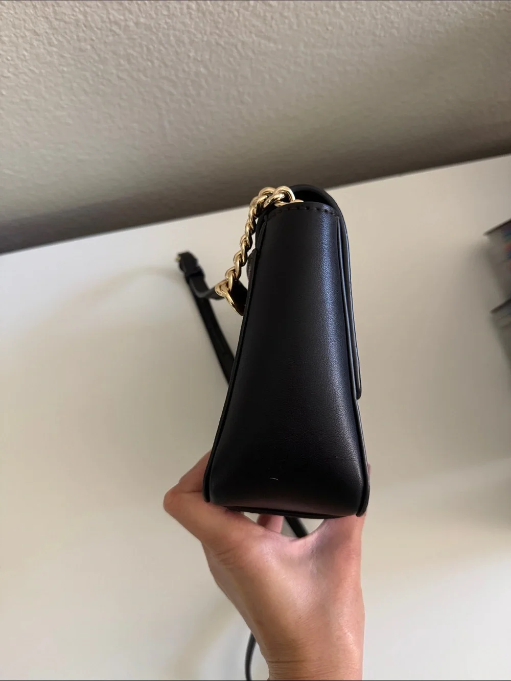 Calvin Klein Black & Brown Logo Flap Crossbody Bag